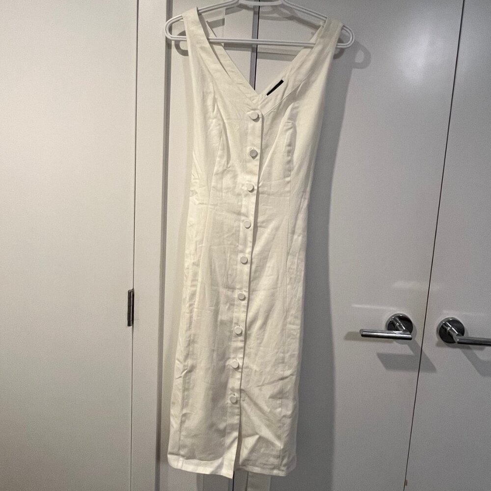 Linen-blend Sleeveless Dress with Removable Sash